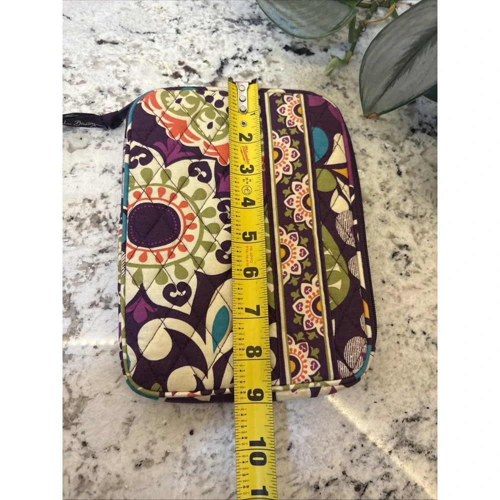 Retired Plum‎ Crazy Quilted Cotton Floral Design Tablet Case 9 X 6.5 Inches